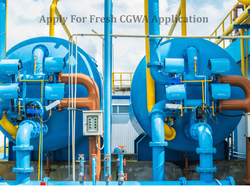 Visual checklist demonstrating the steps for a new CGWA NOC application and permit approval.